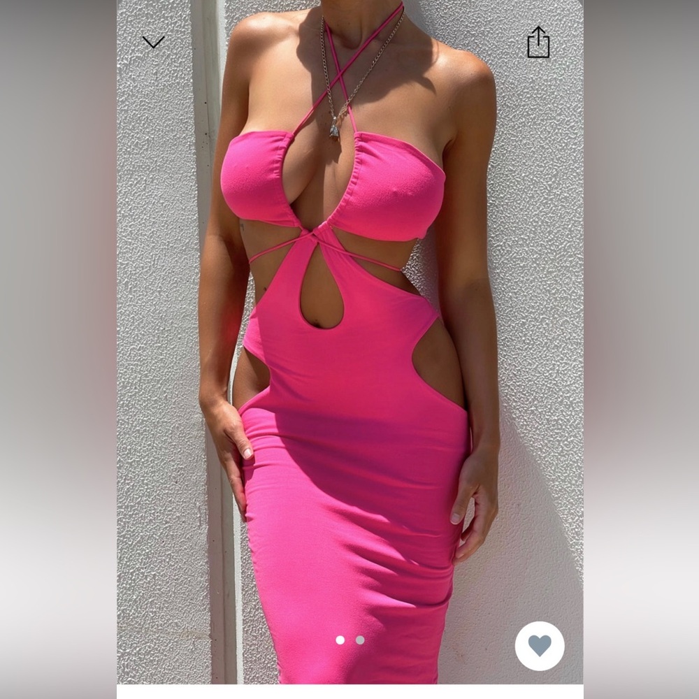 Hot Pink Cutout Bodycon Dress